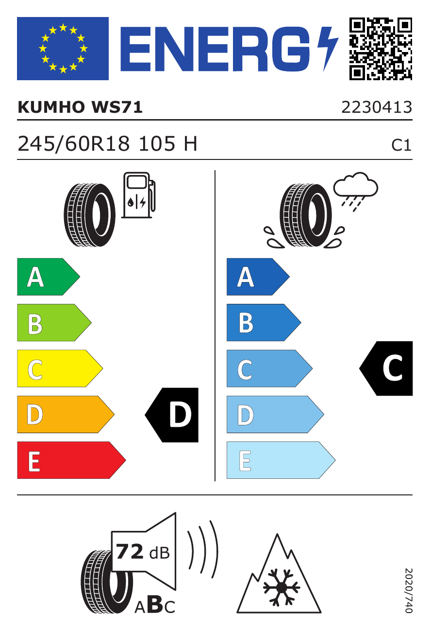 KUMHO WINTERCRAFT WS71 SUV 245/60R18 105H | G8230286